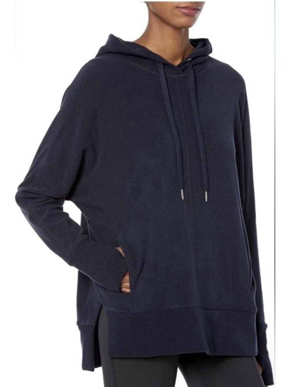 Sweaty Betty Women’s Navy Blue Liberate Luxe Fleece Hoodie Top Size 10